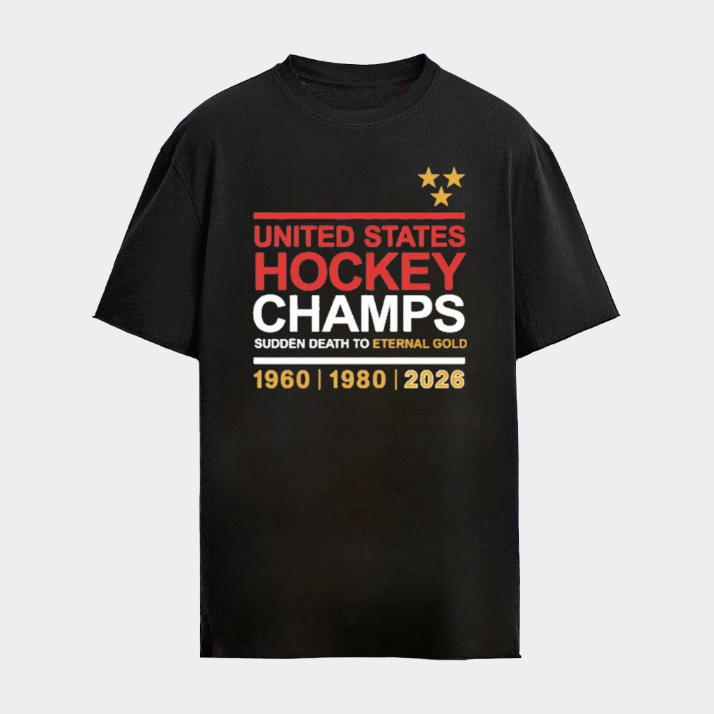 USA Hockey Gold Medal Merch Team USA Hockey Champs Sudden Death To Eternal Gold T-Shirt 2026