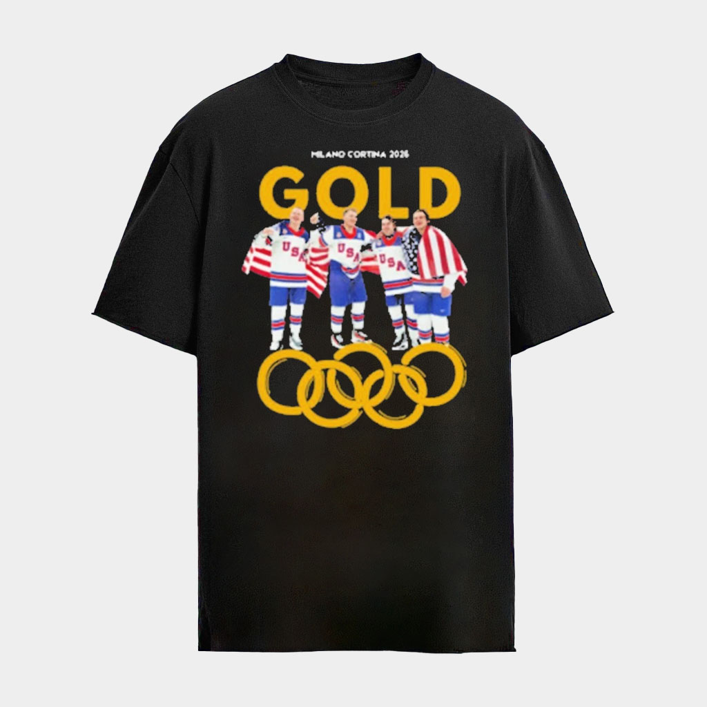 USA Hockey Gold Medal Merch USA Men's Hockey Gold Medal Milano Cortina 2026 T-Shirt Fan Gifts