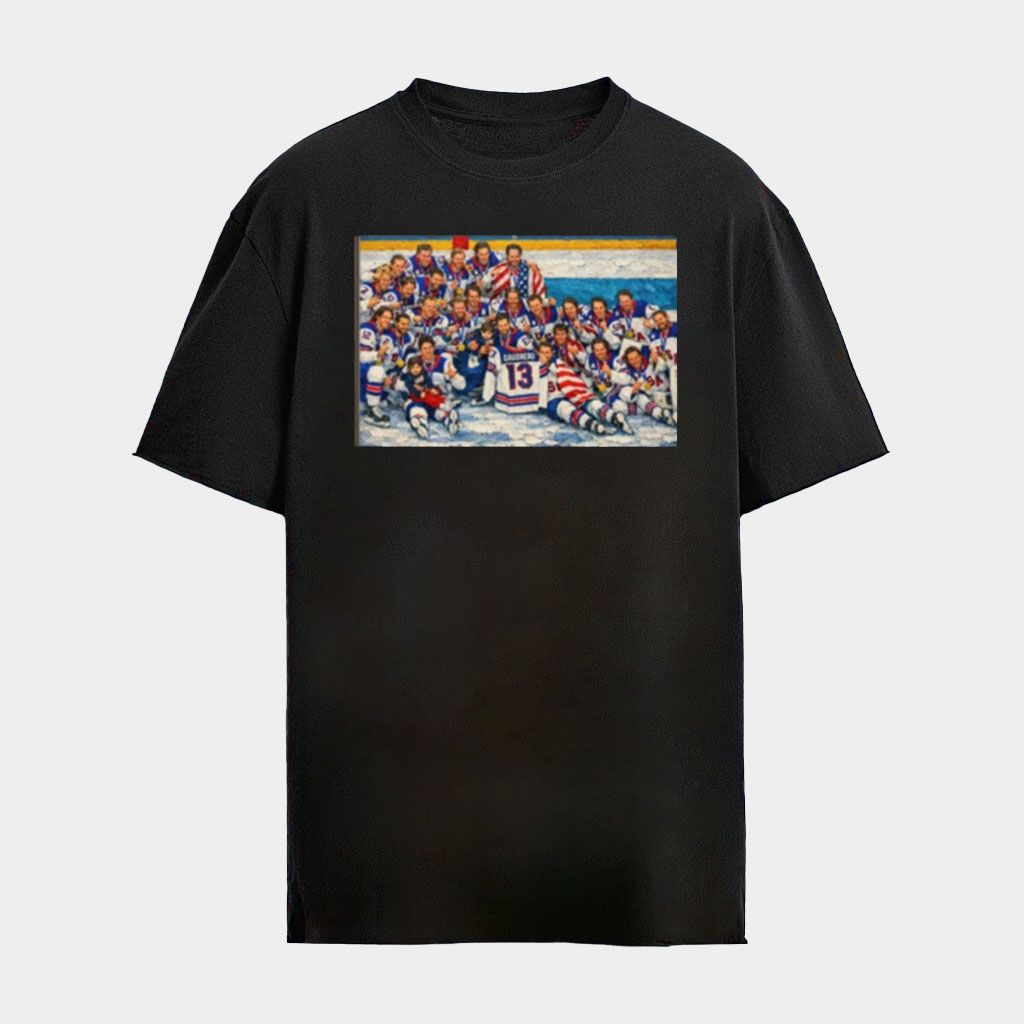 USA Hockey Gold Medal Merch USA Men's Ice Hockey 2026 Milano Cortina Winter Olympics T-Shirt