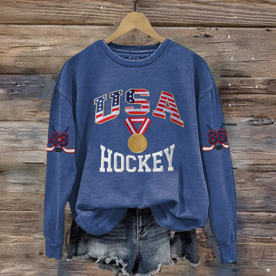 USA Hockey Gold Medal Sweatshirt USA Hockey Gold Apparel Present For Wife