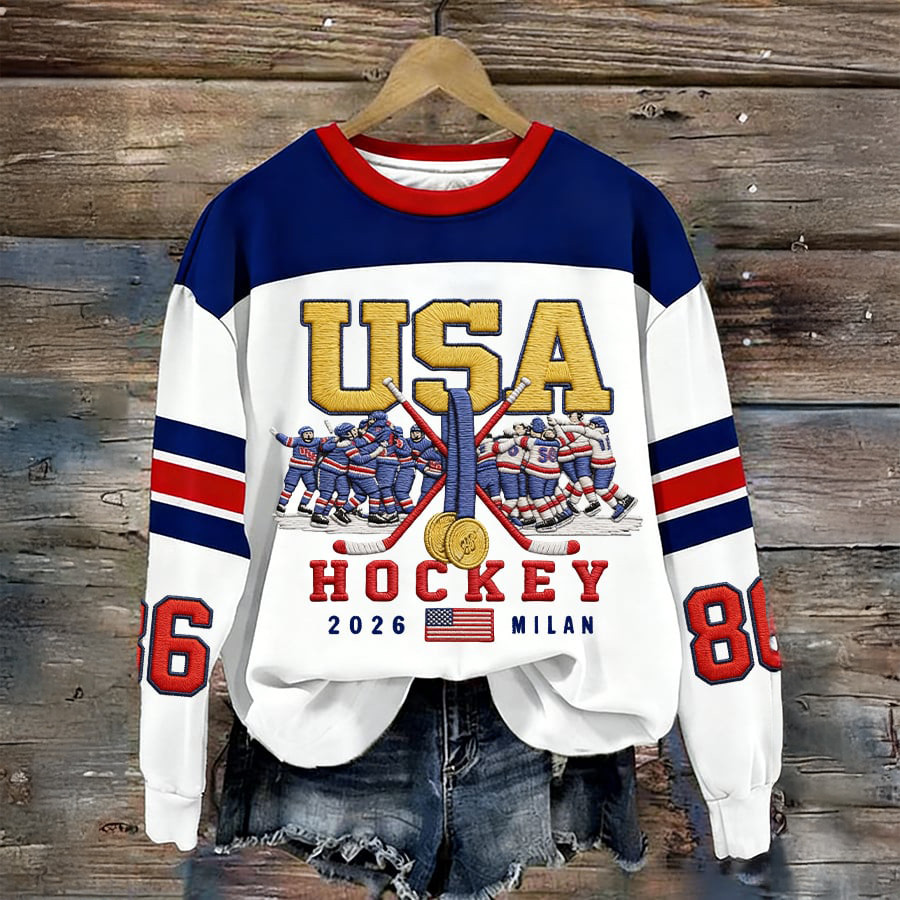 USA Hockey Gold Milano Cortina 2026 Winter Olympic Sweatshirt Game Day Clothing Hockey Gear