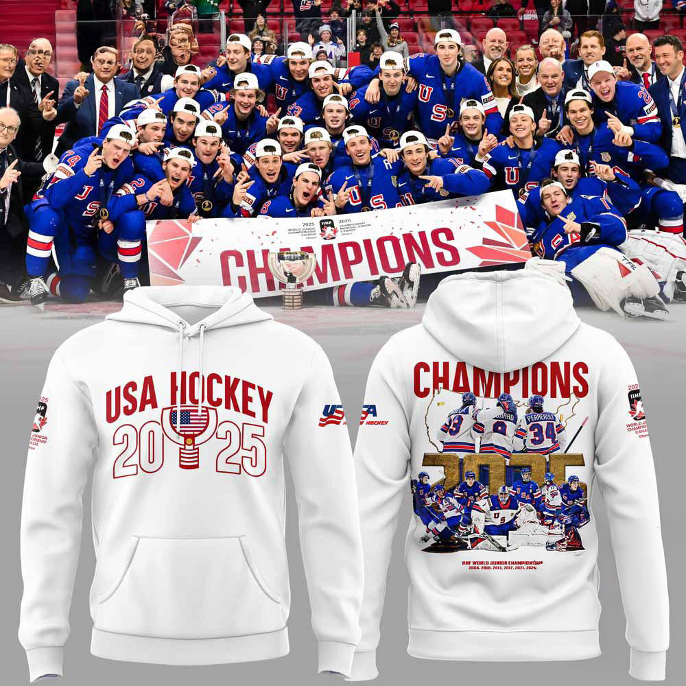 USA Hockey IIHF World Junior Champions 2025 Hoodie Gifts For Hockey Fans