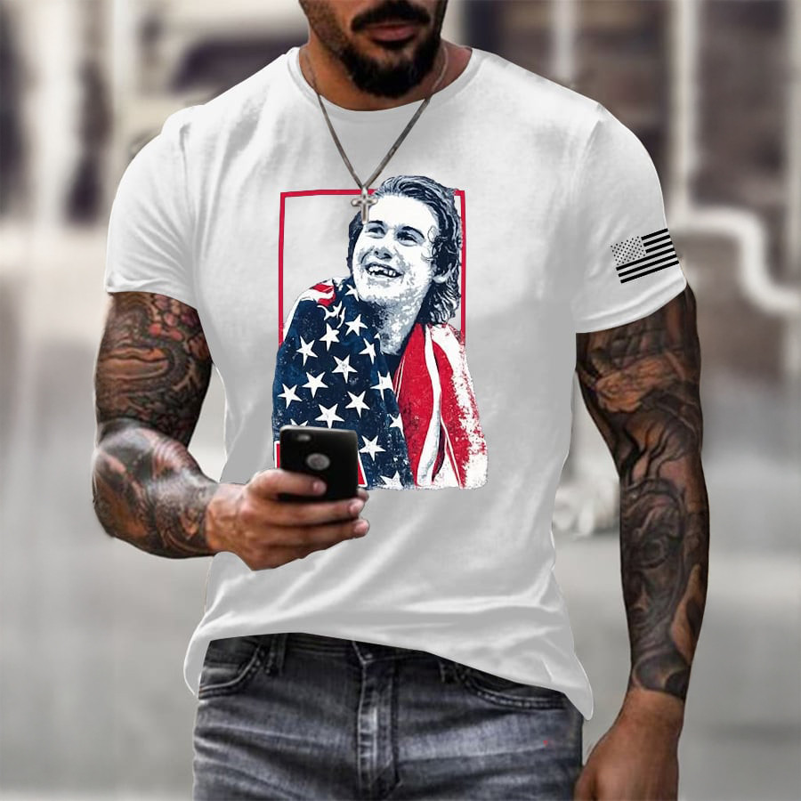 USA Hockey Jack Hughes Portrait T-Shirt Team USA Olympic 2026 Shirt Hockey Lover Gift