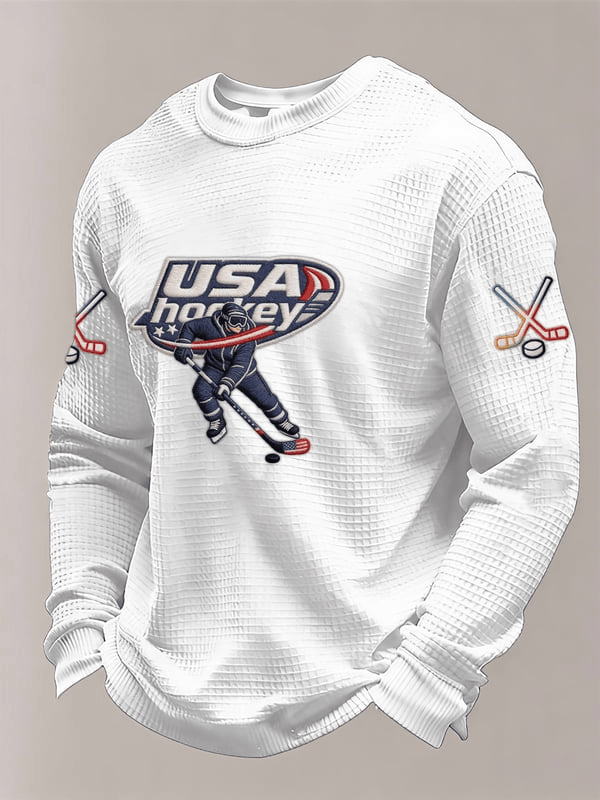 USA Hockey Long Sleeve Shirt Game Day Apparel Winter Sports Merch Gifts For Ice Hockey Fans