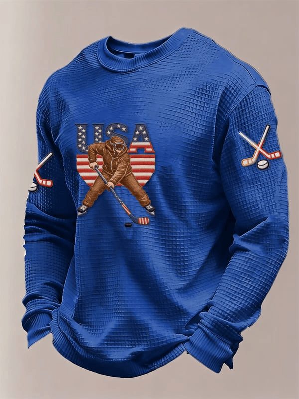 USA Hockey Long Sleeve Shirt Men's Winter Olympic Sports Clothing Ice Hockey Lovers Gifts USA Hockey Long Sleeve Shirt Men's Winter Olympic Sports Clothing Ice Hockey Lovers Gifts