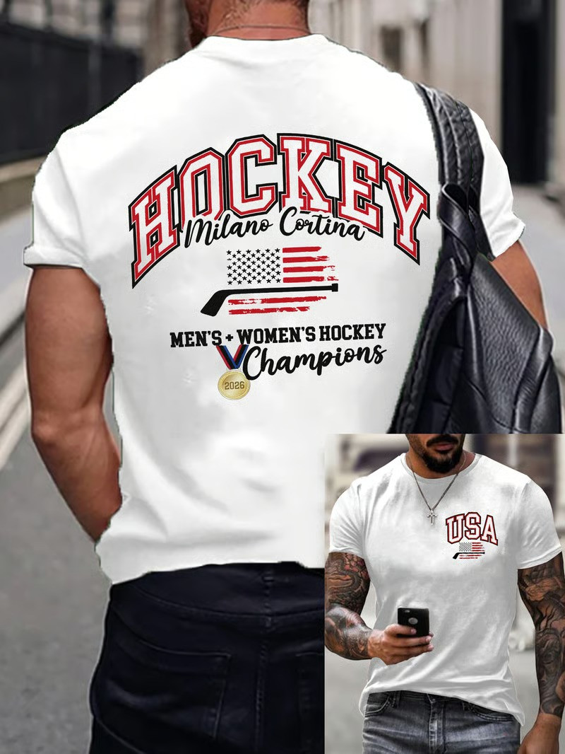 USA Hockey Milano Cortina 2026 T-Shirt Fan Gear Best Gift For Ice Hockey Supporters