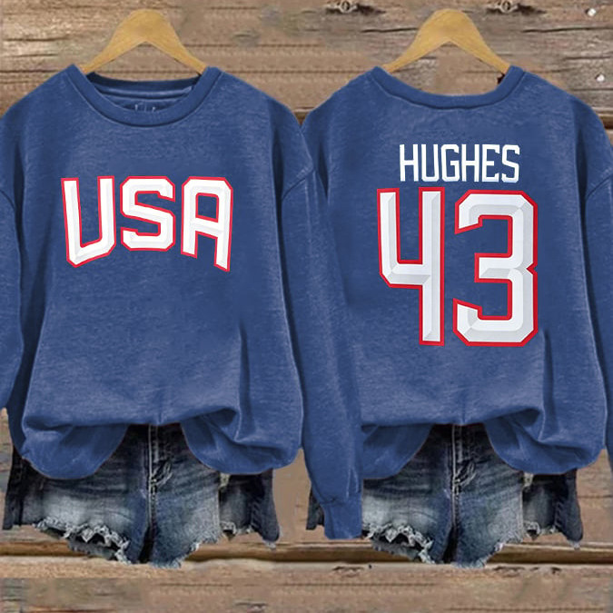 USA Hockey Team 2026 WInter Olympic Hughes 43 Sweatshirt Hockey Apparel Fans Gift Idea