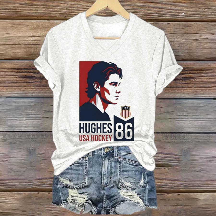 USA Hockey Team 2026 Winter Olympic V-Neck Shirt Hockey Clothes Unique Gift For Wife