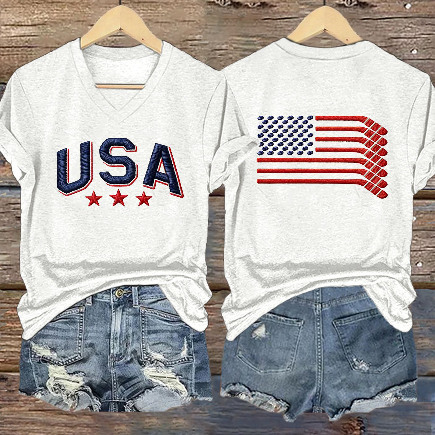USA Hockey Team 2026 Winter Olympic V-Neck Shirt USA Hockey Team Clothing Cool Gift For Fans