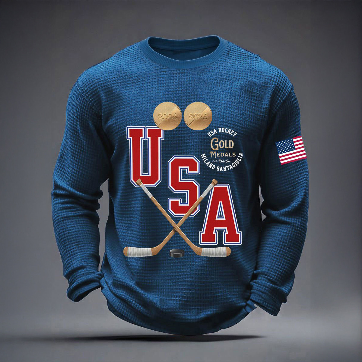 USA Hockey Team Gold Medal Long Sleeve Shirt USA Hockey Gold Clothing Gift For Fans