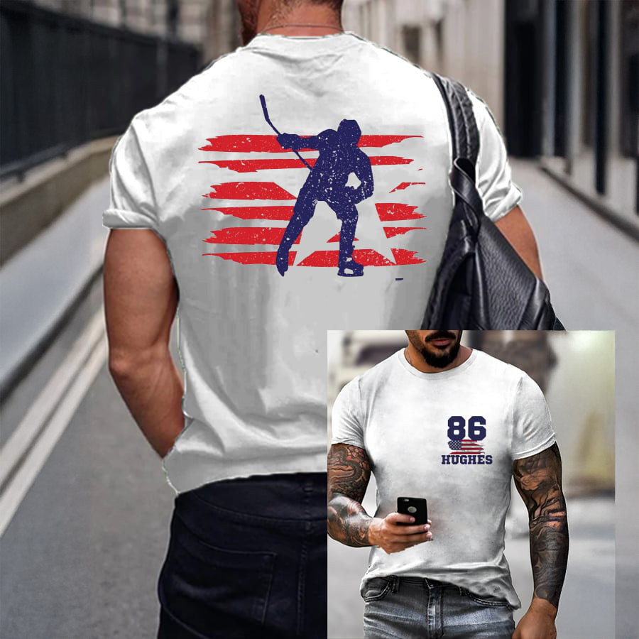 USA Hockey Team Hughes 86 T-Shirt Jack Hughes Winning Goal Shirt Fan Gear