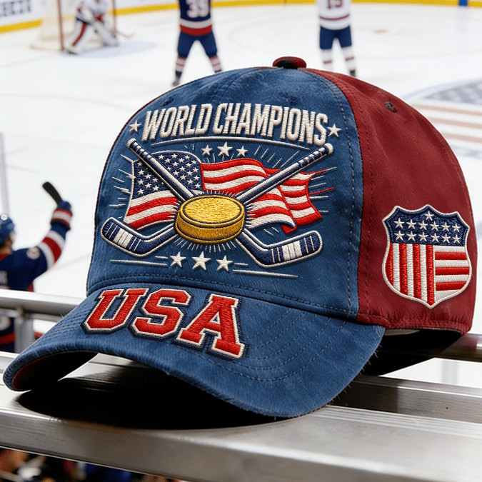 USA Hockey World Champions 2026 Hat USA Hockey Gold Medal Cap Present For Fans