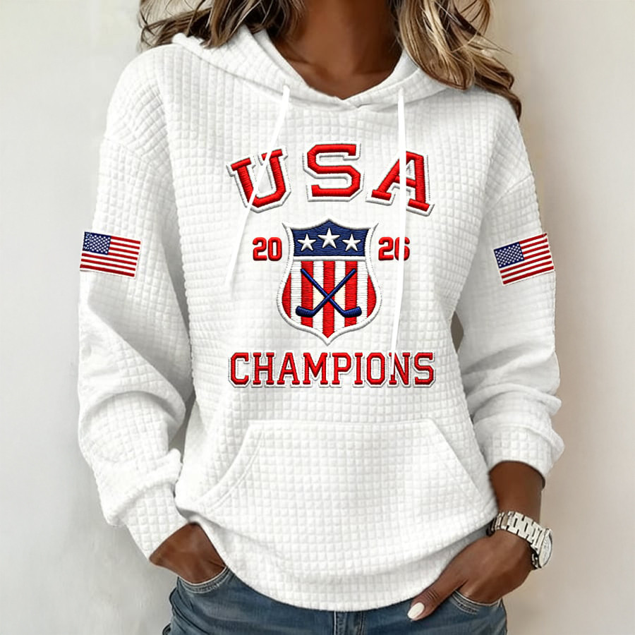 USA Ice Hockey 2026 Champions Hoodie USA Ice Hockey Merch Gifts For Fans