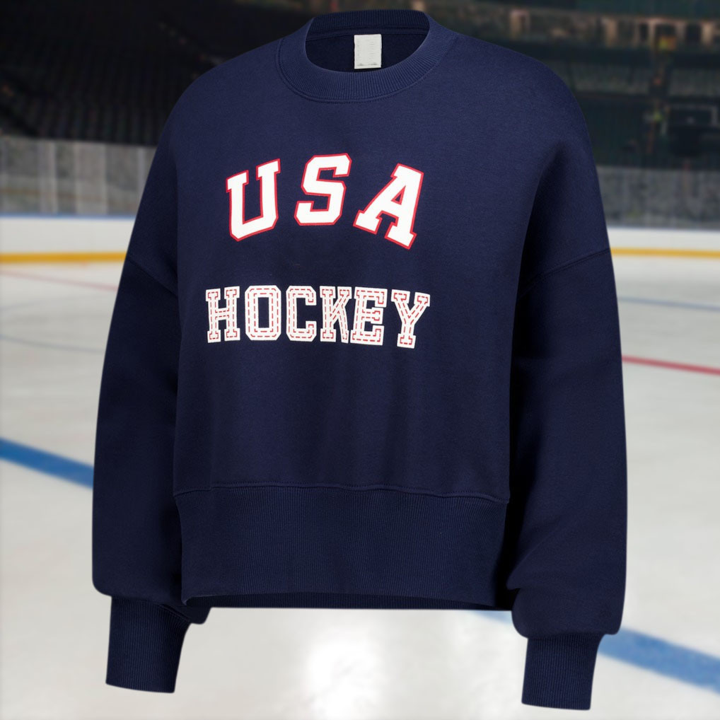 USA Ice Hockey 2026 Olympics Navy Oversized Graphic Sweatshirt Women Fan Gear Best Gift