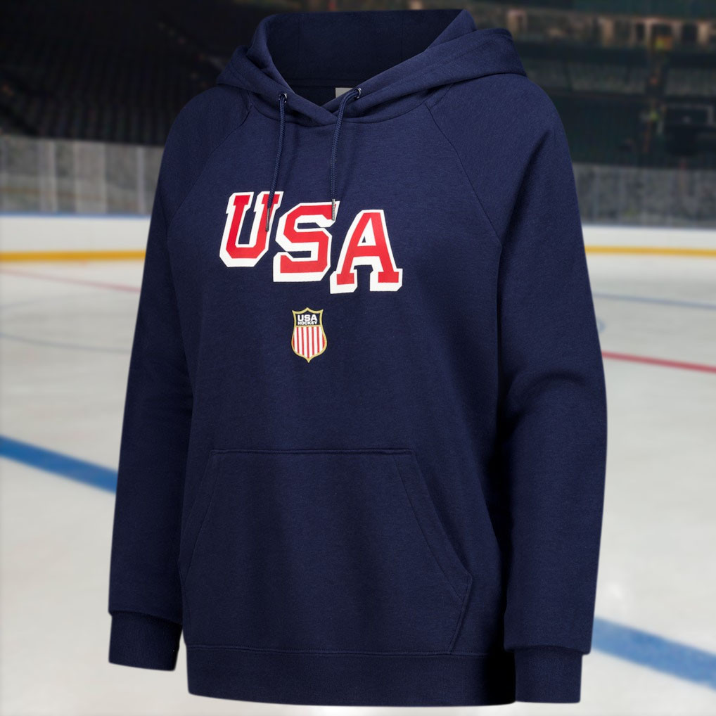 USA Ice Hockey 2026 Olympics Navy Varsity Graphic Hoodie Women Fan Gear Best Gift Ideas