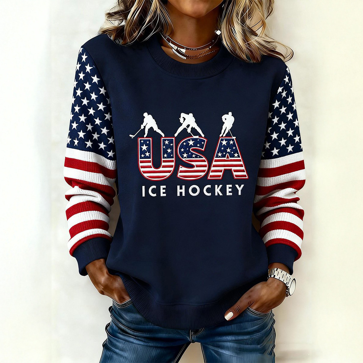 USA Ice Hockey 2026 Winter Olympic Sweatshirt USA Hockey Team Merch Cool Gift For Fans