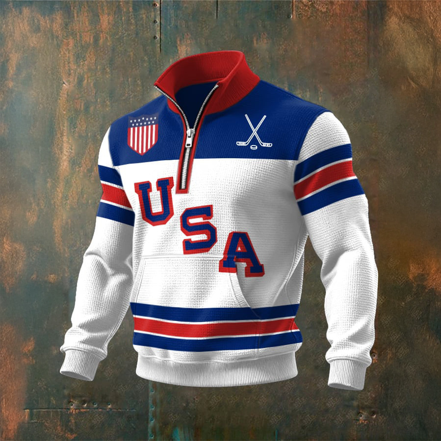 USA Ice Hockey 2026 Winter Olympic Zip Sweatshirt USA Hockey Team Merch Cool Fan Gift