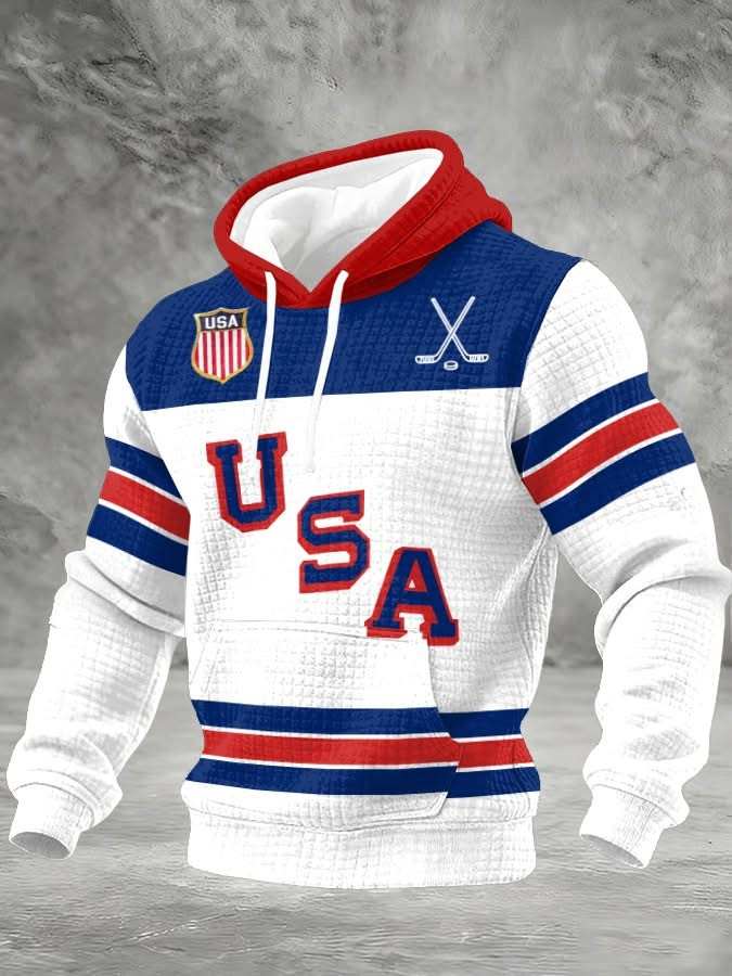 USA Ice Hockey 2026 Winter Olympics Commemorative Jersey-Style Hoodie Patriotic Fan Gear