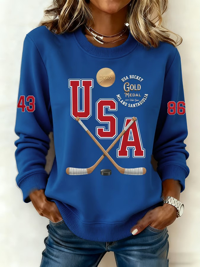 USA ICE Hockey 43 86 Sweatshirt Team USA Best Gift For Ice Hockey Supporters