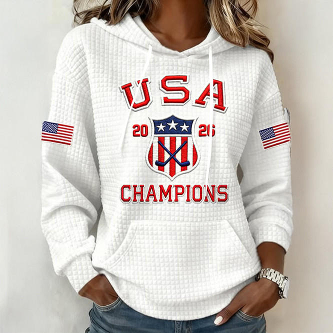 USA Ice Hockey Champions 2026 Hoodie Team USA Olympic 2026 Merch Winter Olympic Gear