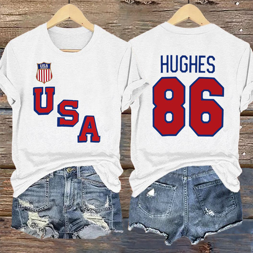 USA Ice Hockey Champions 2026 Jack Hughes 86 T-Shirt ICE Hockey Gold Shirt Best Gift For Fans