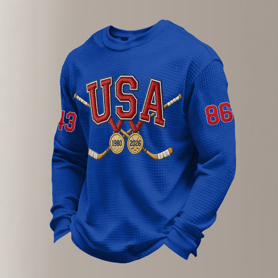 USA Ice Hockey Gold 43 86 Long Sleeve Shirt Team USA Hockey Gold Merch Gift Idea For Father's Day
