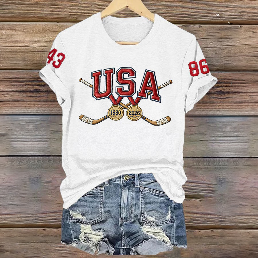 USA Ice Hockey Gold Medals 86 43 T-Shirt USA Hockey Gold Shirt Best Gift For Fans