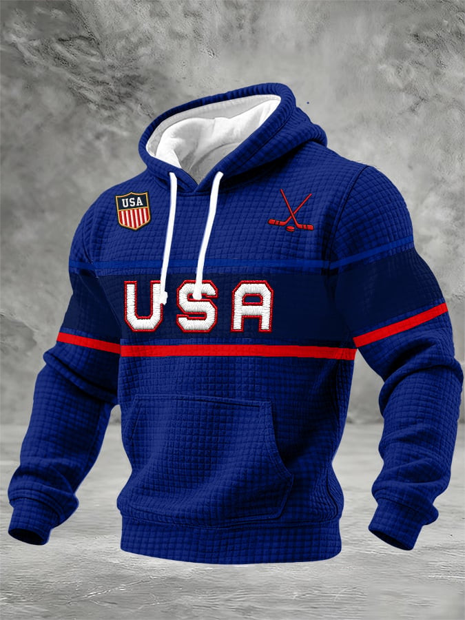 USA Ice Hockey Hoodie Men's Game Day Hoodie Gift Ideas For Hockey Lovers