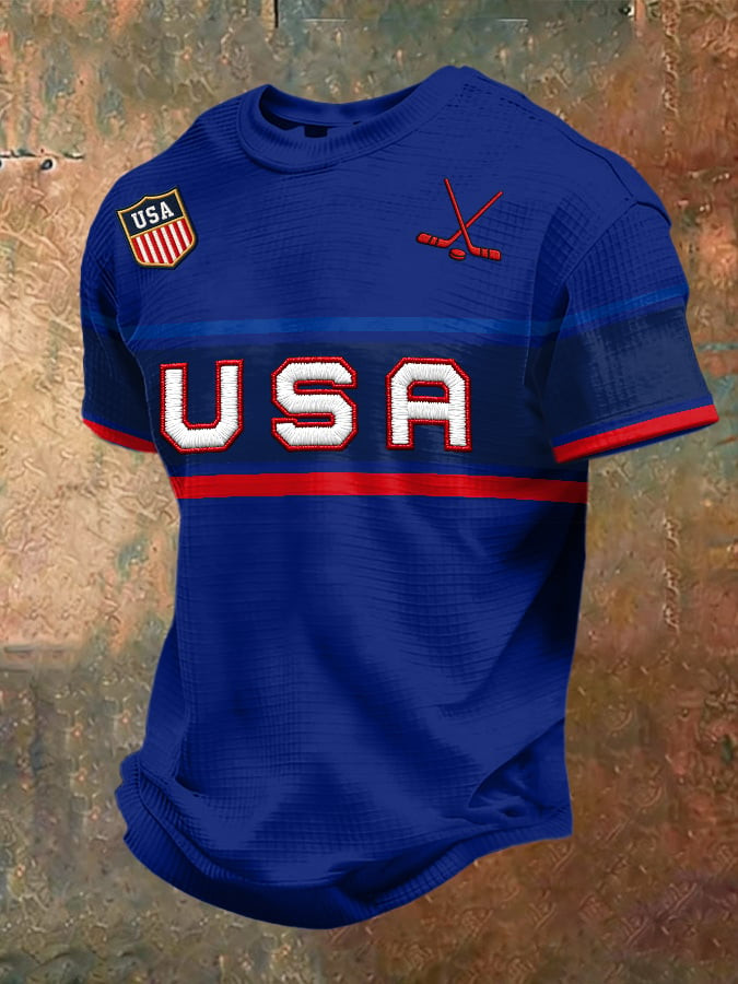 USA Ice Hockey Shirt Men's Game Day Clothing Gifts For Hockey Fan USA Ice Hockey Shirt Men's Game Day Clothing Gifts For Hockey Fan
