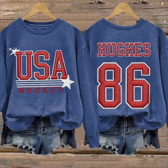 USA Ice Hockey Team 2026 Sweatshirt Jack Hughes Apparel Fans Gift For Her