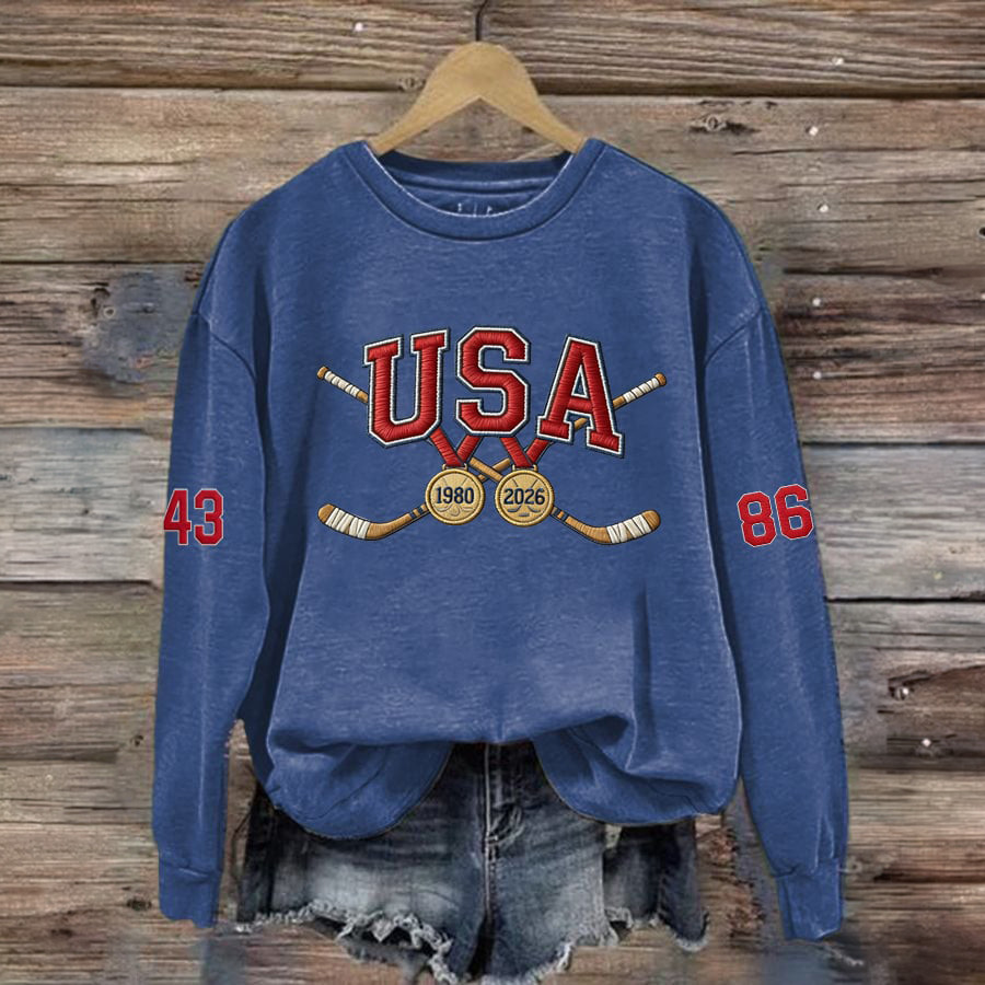 USA Ice Hockey Team 86 43 Sweatshirt Hockey Apparel Great Present For Fans