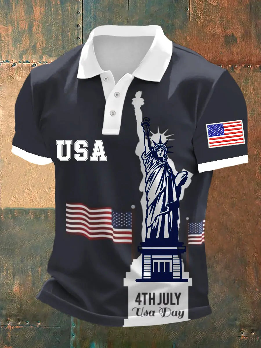 USA Independence Day Polo Shirt for Patriotic Gift 4th of July American Pride Wear