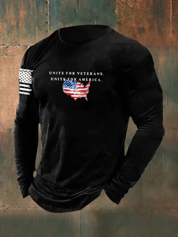 USA Long Sleeve Shirt Unite For Veterans Unite For America Patriotic Clothing Unique Gift Ideas