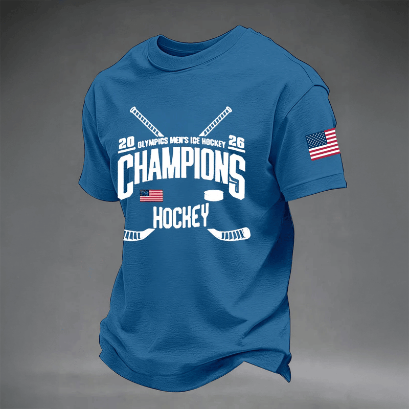 USA Men's Ice Hockey Champions 2026 T-Shirt USA Hockey Gold Shirt Best Fans Gift