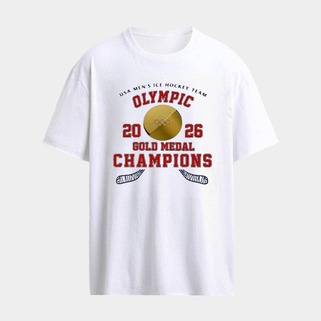 USA Men's Ice Hockey Team Olympic 2026 Gold Medal Champions Logo T-Shirt Milano Cortina Shirt