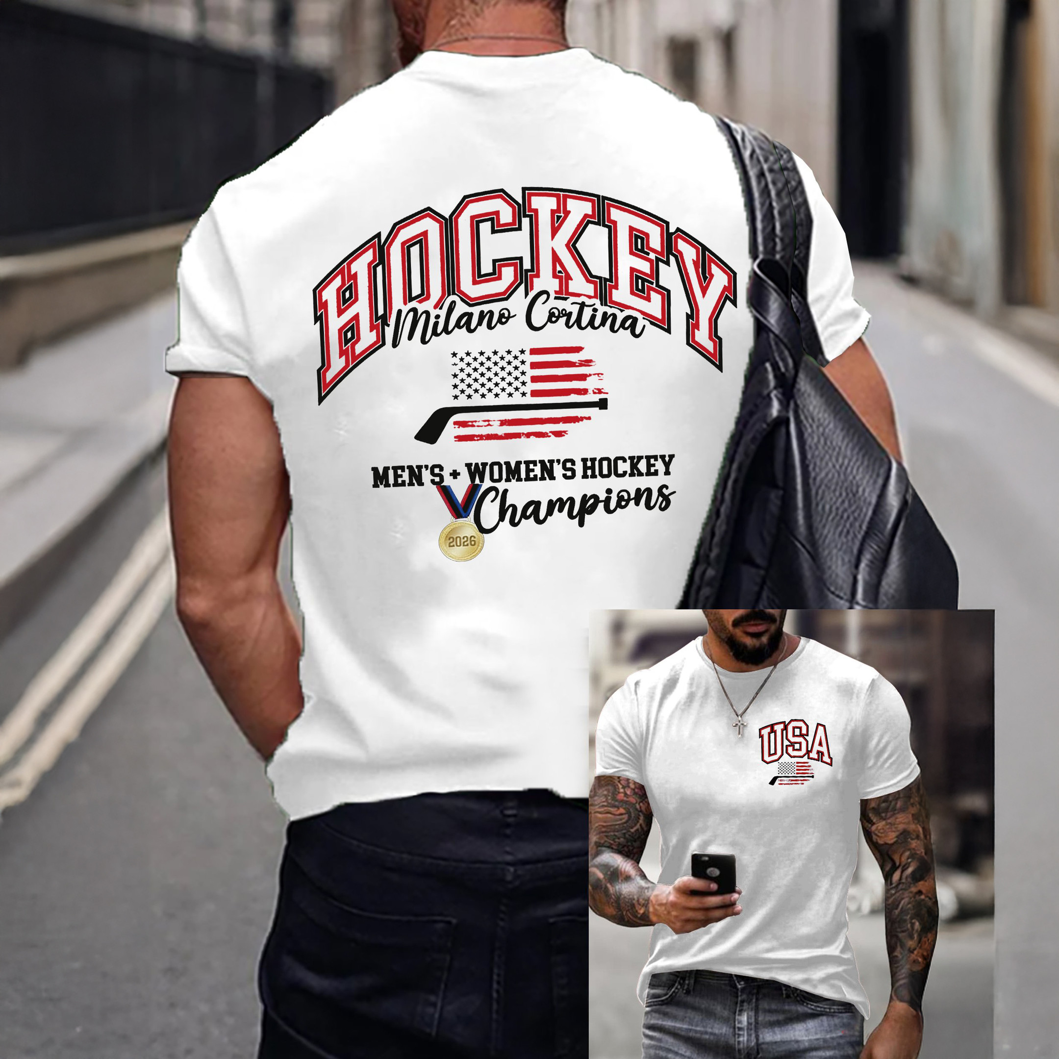 USA Men's Women's Hockey Champions T-Shirt Milano Cortina 2026 Winter Olympic Shirt