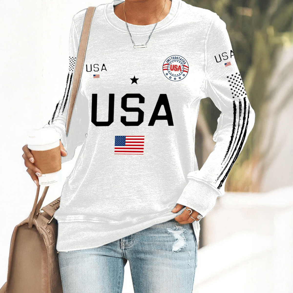 USA Patriotic 1776 2026 Sweatshirt 4th Of July Clothing Present For Girlfriend