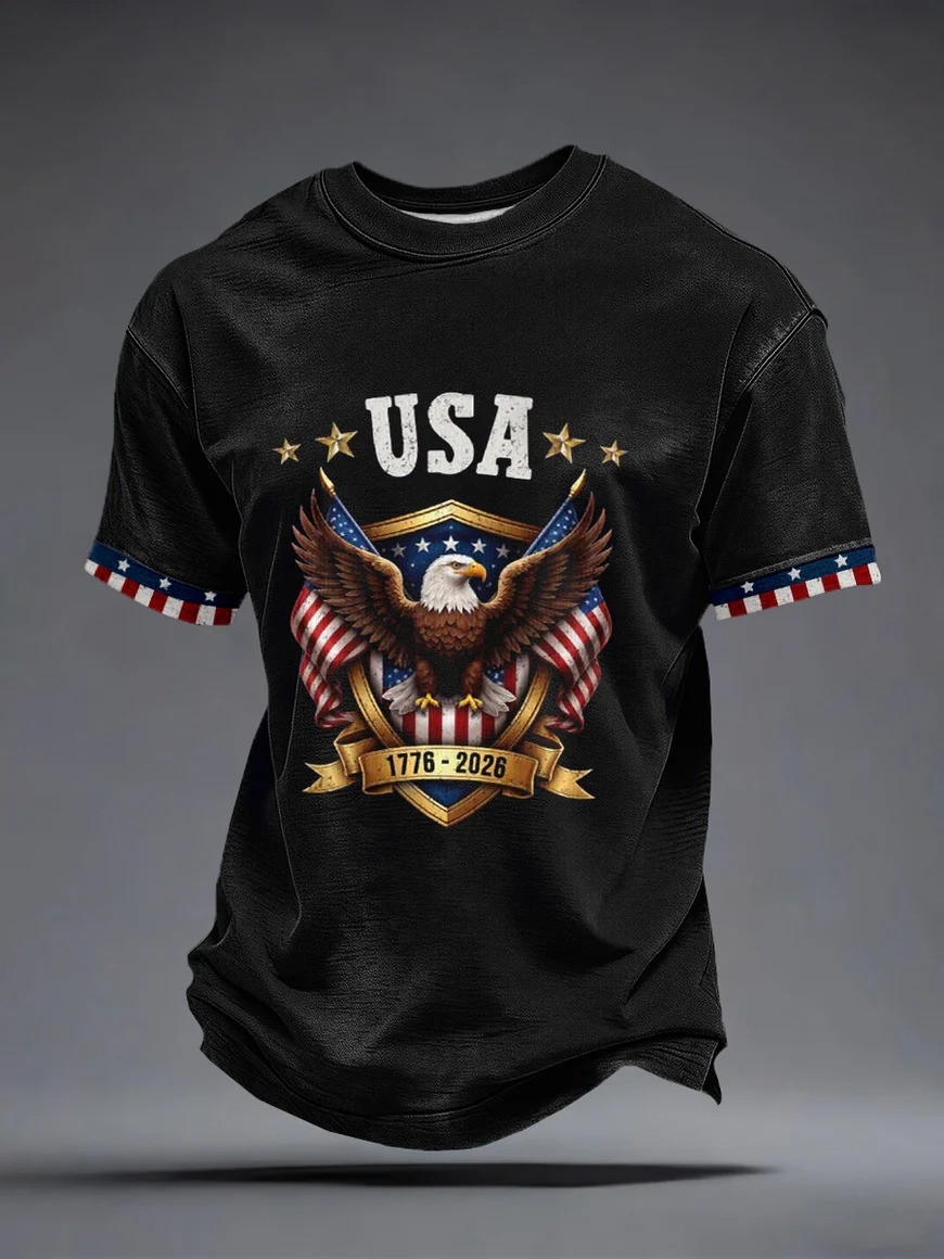 USA Patriotic Eagle T-Shirt Patriotic America Apparel 4th Of July Clothing Gift For Dad