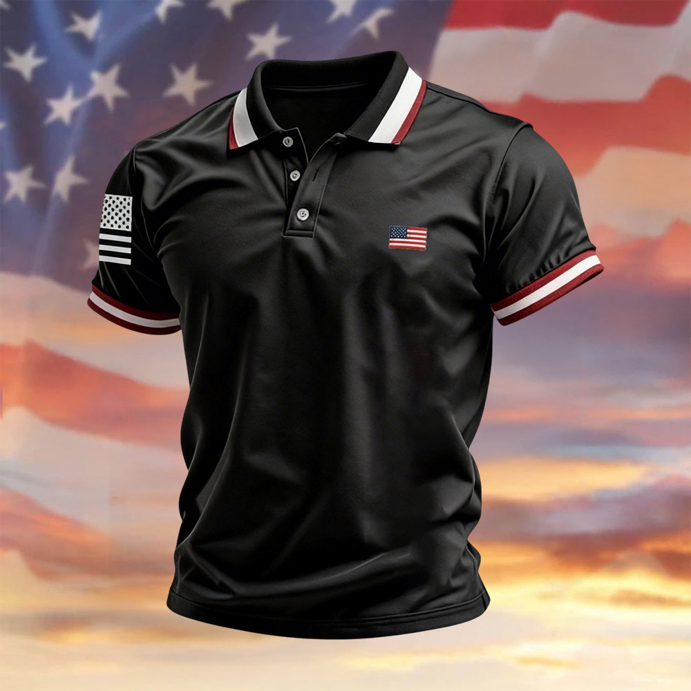 USA Patriotic Polo Shirt American 250 Years Birthday Clothes Present For Boyfriend