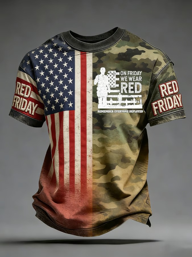 USA Red Friday Merch On Friday We Wear Red Camo Shirt Remember Everyone Deployed Apparel