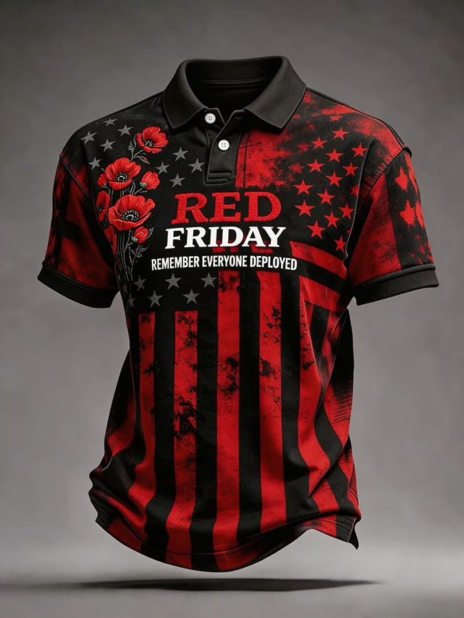 USA Red Friday Merch Remember Everyone Deployed Polo Shirt Gifts For Veterans