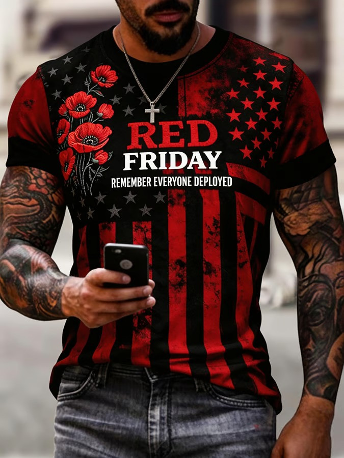 USA Red Friday Merch Remember Everyone Deployed Shirt American Flag Shirt Veterans Gifts
