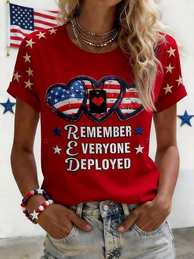 USA Red Friday Remember Everyone Deployed Shirt American Flag Clothing Gifts For Mom