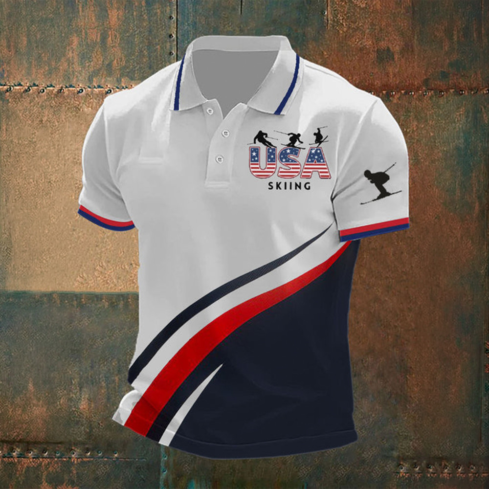 USA Skiing Winter Olympic Polo Shirt United States Milano Cortina 2026 Clothes Best Gift For Fans