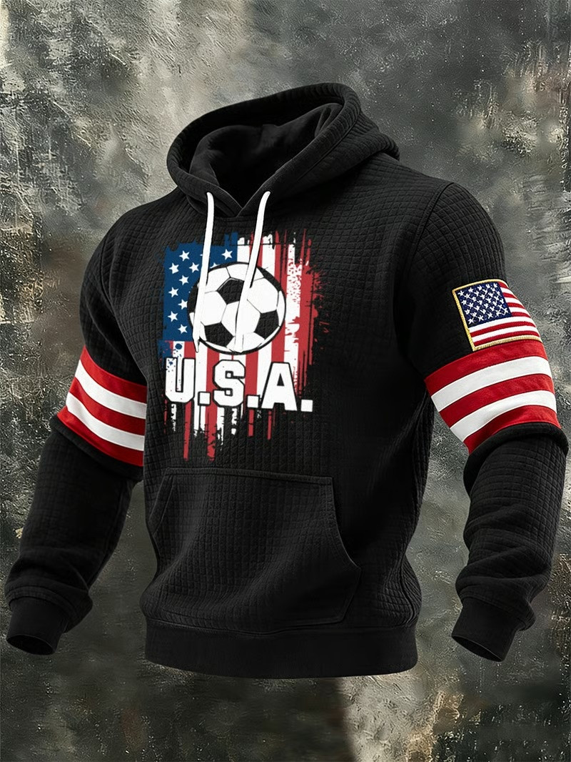 USA Soccer Ball Hoodie FIFA World Cup 2026 Distressed American Fan Gear Hoodies Men Gift