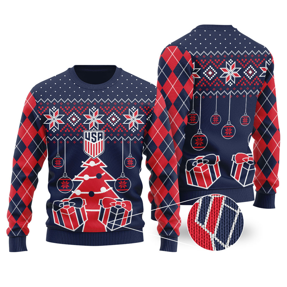 Usa Soccer Christmas Sweater For Men Women Cozy Christmas Sweater for Holiday Season