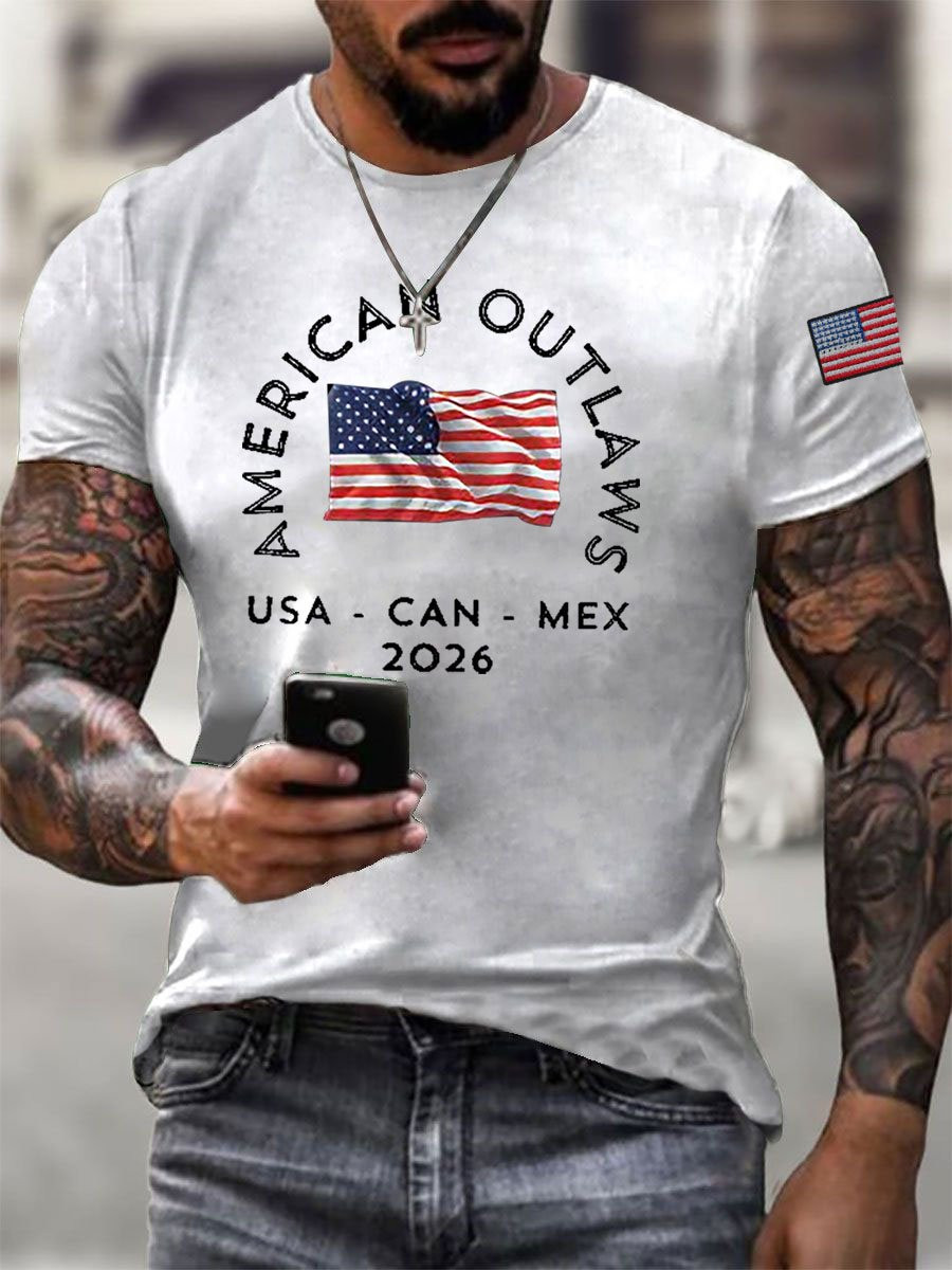 USA Soccer FIFA 2026 World Cup T-Shirt American Outlaws Men's Game Day Shirt Soccer Lovers Gifts