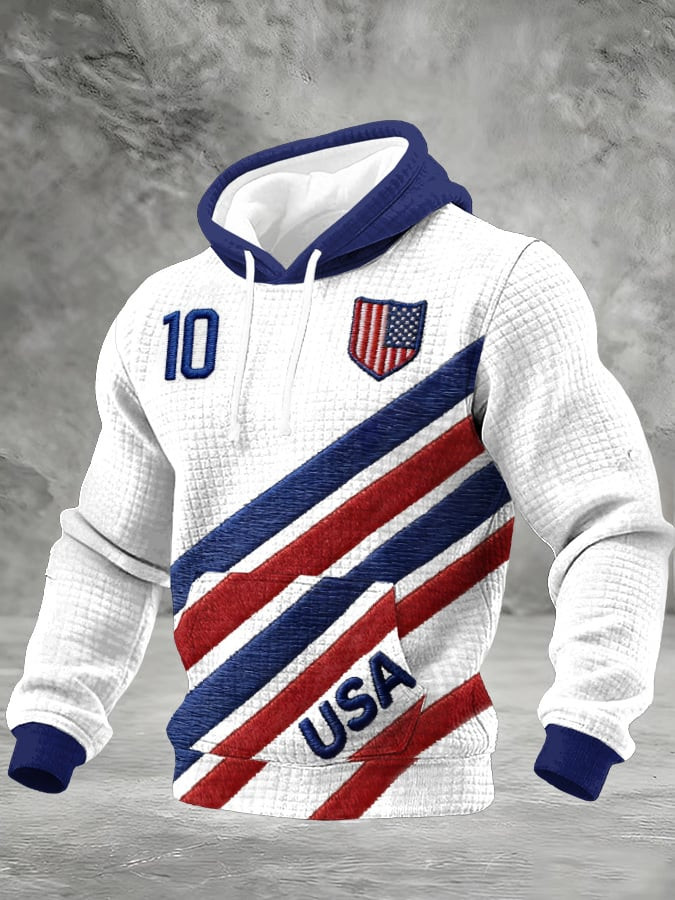 USA Soccer FIFA 2026 World Cup Waffle Hoodie Soccer Lovers Game Day Hoodie Dad Gifts USA Soccer FIFA 2026 World Cup Waffle Hoodie Soccer Lovers Game Day Hoodie Dad Gifts