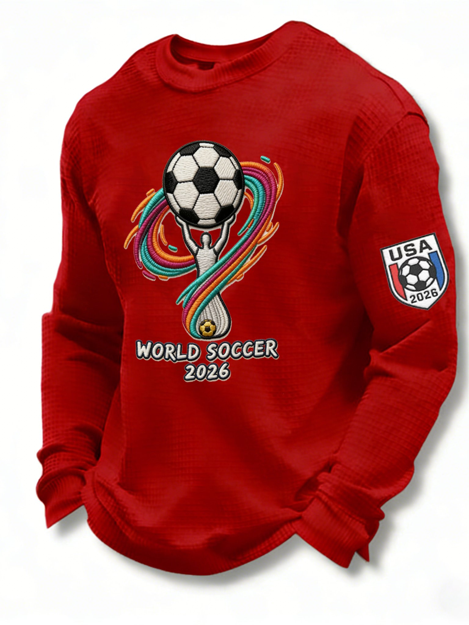 USA Soccer FIFA World Cup 2026 Waffle Long Sleeve Shirt Soccer Lovers Game Day Apparel Gifts