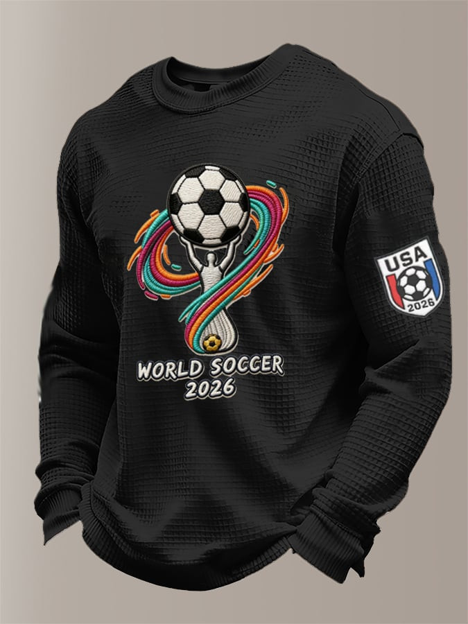 USA Soccer FIFA World Cup 2026 Waffle Long Sleeve Shirt Soccer Lovers Game Day Apparel Gifts USA Soccer FIFA World Cup 2026 Waffle Long Sleeve Shirt Soccer Lovers Game Day Apparel Gifts